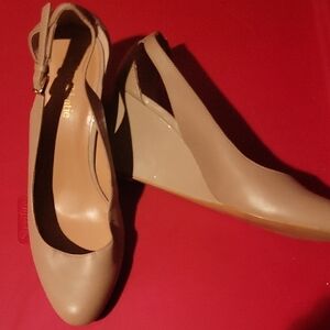 Kelly & Katie Tan Wedge Shoes with Ankle Straps 10M